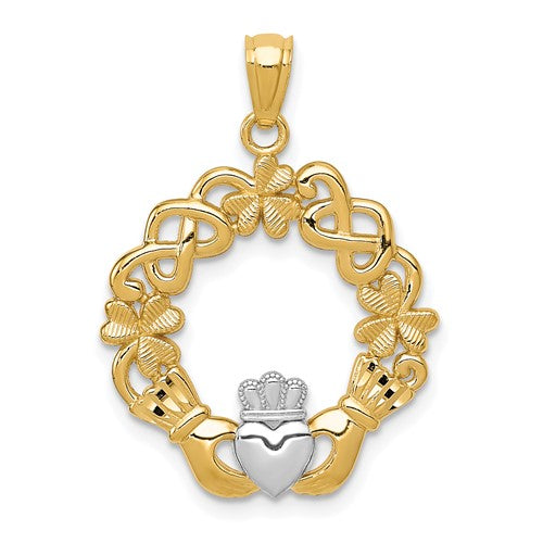 14k-rhodium-claddagh-pendant-SolomonJeweler-Wichita-KS-CustomJewelry