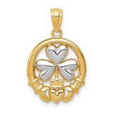 14k-rhodium-plated-shamrock-and-claddagh-pendant-SolomonJeweler-Wichita-KS-CustomJewelry