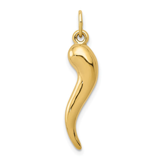 14k 3D Italian Horn Charm - Solomon Jewelers