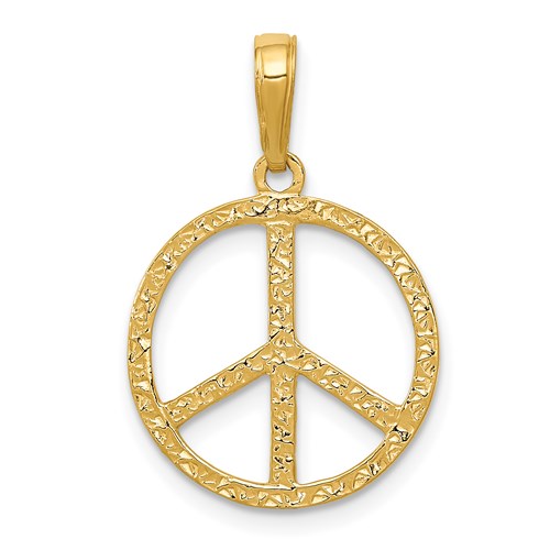14k-textured-peace-sign-pendant-SolomonJeweler-Wichita-KS-CustomJewelry