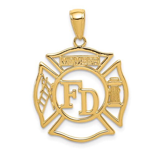 14k-fd-member-in-shield-pendant-SolomonJeweler-Wichita-KS-CustomJewelry