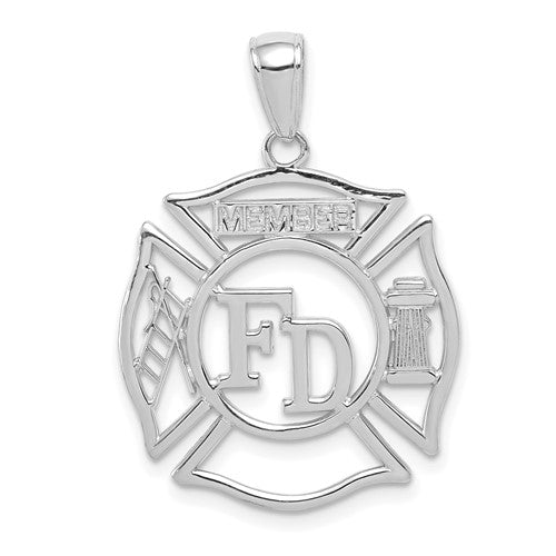 14k-white-gold-fd-member-in-shield-pendant-SolomonJeweler-Wichita-KS-CustomJewelry