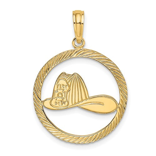 14k-fireman-helmet-in-disk-charm-SolomonJeweler-Wichita-KS-CustomJewelry