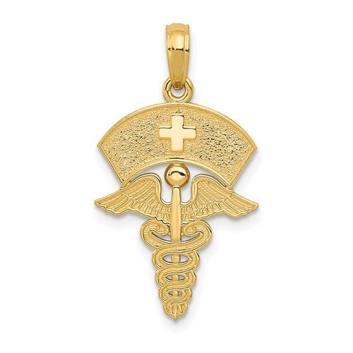 14k-caduceus-w-nurses-cap-pendant-SolomonJeweler-Wichita-KS-CustomJewelry