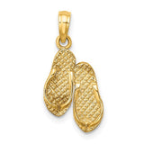 14k-3d-ft-myers-double-flip-flop-charm-SolomonJeweler-Wichita-KS-CustomJewelry