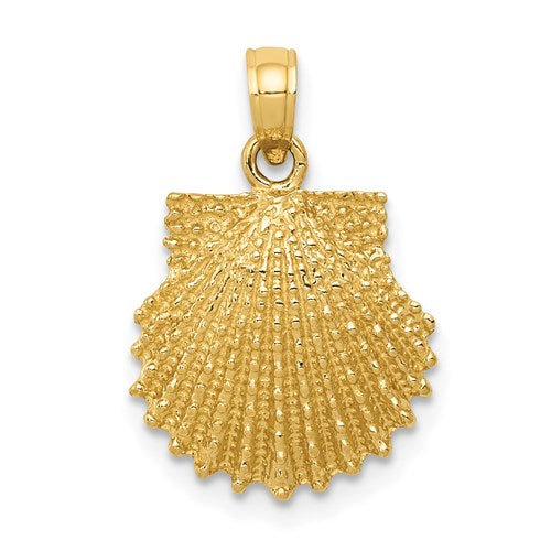 14k-textured-scallop-shell-pendant-SolomonJeweler-Wichita-KS-CustomJewelry