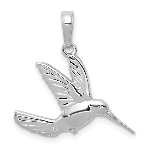 14k-white-gold-polished-hummingbird-in-flight-pendant-SolomonJeweler-Wichita-KS-CustomJewelry