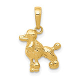 14k gold poodle dog pendant with detailed design, crafted by Solomon Jewelers, ideal as a charming jewelry accessory.