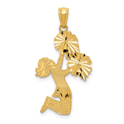 14k-diamond-cut-cheerleader-charm-SolomonJeweler-Wichita-KS-CustomJewelry