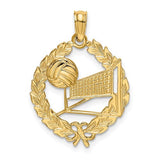 14k-volleyball-story-in-leaf-circle-charm-SolomonJeweler-Wichita-KS-CustomJewelry