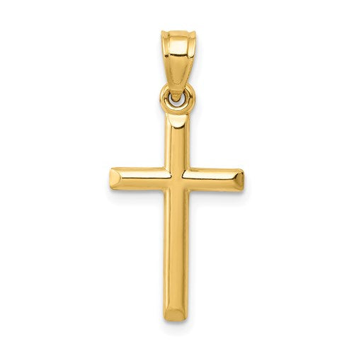 14k-polished-hollow-cross-pendant-SolomonJeweler-Wichita-KS-CustomJewelry