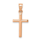 14k-rose-gold-polished-hollow-cross-pendant-SolomonJeweler-Wichita-KS-CustomJewelry