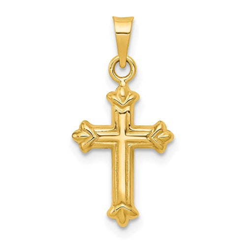 14k-fleur-de-lis-hollow-cross-charm-SolomonJeweler-Wichita-KS-CustomJewelry