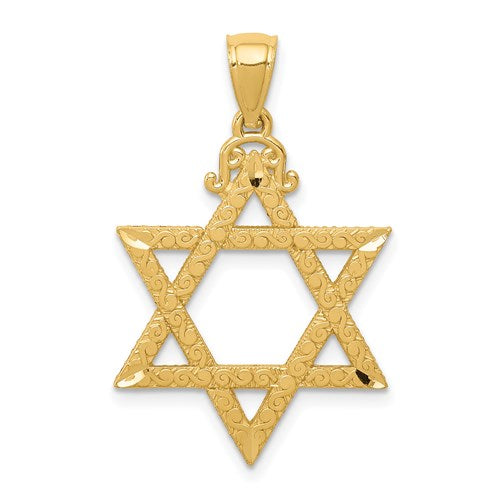 14k-diamond-cut-star-of-david-pendant-SolomonJeweler-Wichita-KS-CustomJewelry