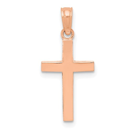14k-rose-gold-beveled-cross-charm-SolomonJeweler-Wichita-KS-CustomJewelry