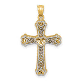 14k-two-tone-hearts-cross-pendant-SolomonJeweler-Wichita-KS-CustomJewelry