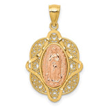14k-two-tone-rose-virgin-mary-pendant-SolomonJeweler-Wichita-KS-CustomJewelry