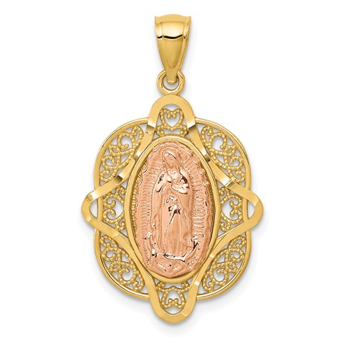 14k-two-tone-rose-virgin-mary-pendant-SolomonJeweler-Wichita-KS-CustomJewelry