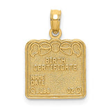 14k-birth-certificate-charm-SolomonJeweler-Wichita-KS-CustomJewelry