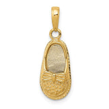 14k-3-d-baby-shoe-with-bow-pendant-SolomonJeweler-Wichita-KS-CustomJewelry
