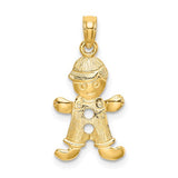 14k gold playful boy charm with cut-out buttons, jewelry pendant from Solomon Jewelers, featuring detailed craftsmanship.