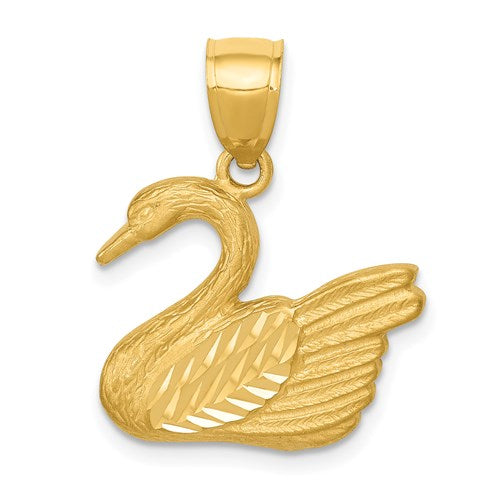 14k-diamond-cut-swan-pendant-SolomonJeweler-Wichita-KS-CustomJewelry