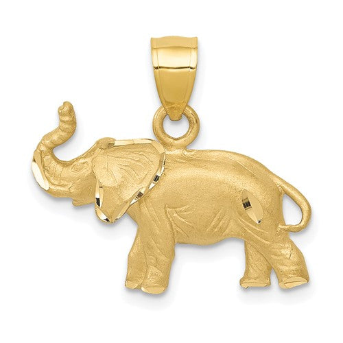 14k-diamond-cut-elephant-pendant-SolomonJeweler-Wichita-KS-CustomJewelry
