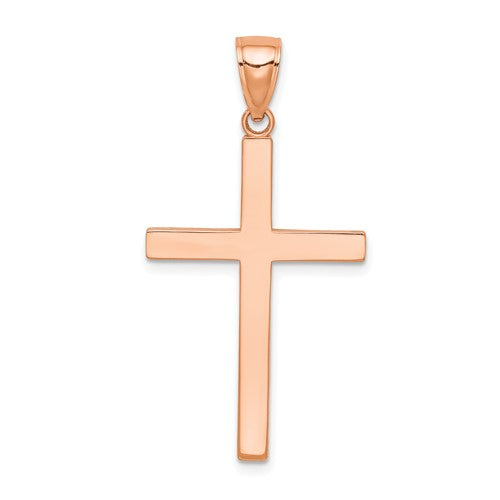 14k-rose-gold-stick-cross-pendant-SolomonJeweler-Wichita-KS-CustomJewelry