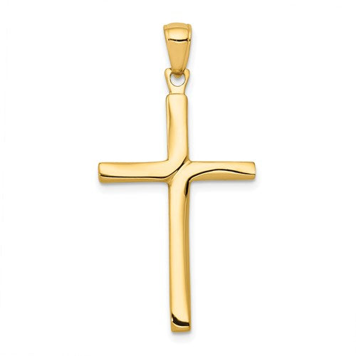 14k-satin-finish-accent-stick-cross-pendant-SolomonJeweler-Wichita-KS-CustomJewelry