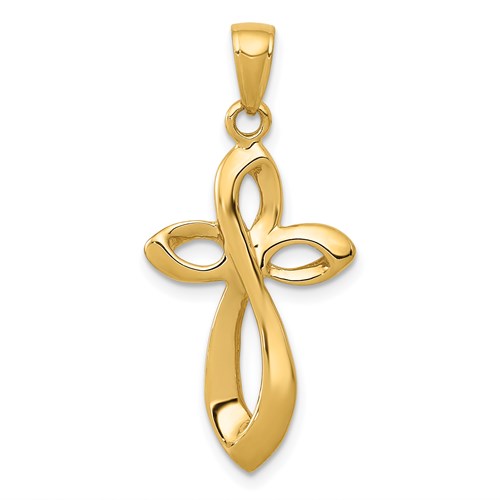 14k-polished-w-satin-figure-8-cross-pendant-SolomonJeweler-Wichita-KS-CustomJewelry