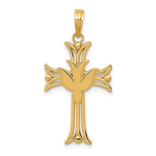14k-dove-on-cross-pendant-SolomonJeweler-Wichita-KS-CustomJewelry