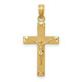 14k-beveled-tipped-crucifix-pendant-SolomonJeweler-Wichita-KS-CustomJewelry