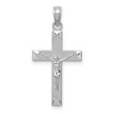 14k-white-gold-beveled-tipped-crucifix-pendant-SolomonJeweler-Wichita-KS-CustomJewelry