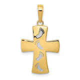 14k-w-rhodium-footprints-cross-pendant-SolomonJeweler-Wichita-KS-CustomJewelry