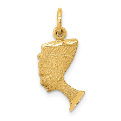 14k-satin-front-polished-back-nefertiti-charm-SolomonJeweler-Wichita-KS-CustomJewelry