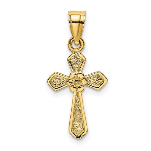 14k-small-cross-w-flower-charm-SolomonJeweler-Wichita-KS-CustomJewelry