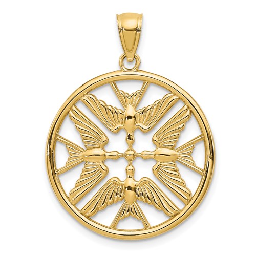 14k-yellow-gold-polished-doves-in-circle-pendant-SolomonJeweler-Wichita-KS-CustomJewelry