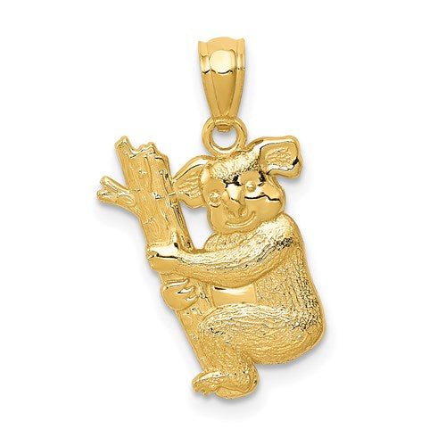 14k-yellow-gold-textured-koala-pendant-SolomonJeweler-Wichita-KS-CustomJewelry