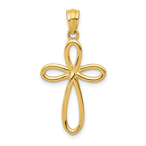 14k-yellow-gold-ribbon-cross-pendant-SolomonJeweler-Wichita-KS-CustomJewelry