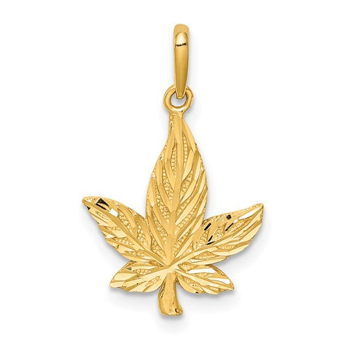 14k-diamond-cut-leaf-pendant-SolomonJeweler-Wichita-KS-CustomJewelry