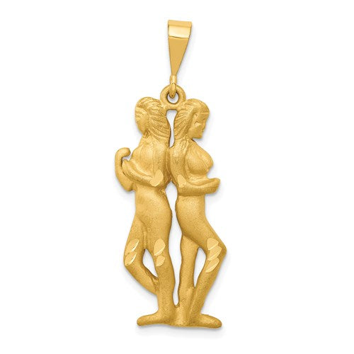 14k-satin-diamond-cut-gemini-zodiac-charm-SolomonJeweler-Wichita-KS-CustomJewelry
