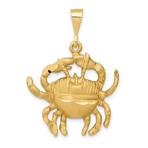 14k-satin-diamond-cut-cancer-zodiac-charm-SolomonJeweler-Wichita-KS-CustomJewelry