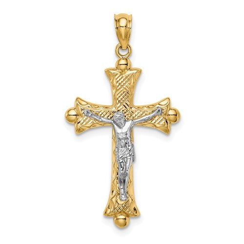 14k-two-tone-florentine-crucifix-SolomonJeweler-Wichita-KS-CustomJewelry