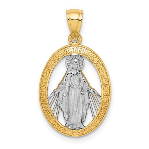 14k-white-rhodium-polished-miraculous-medal-pendant-SolomonJeweler-Wichita-KS-CustomJewelry
