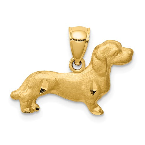 14k-diamond-cut-dachshund-pendant-SolomonJeweler-Wichita-KS-CustomJewelry