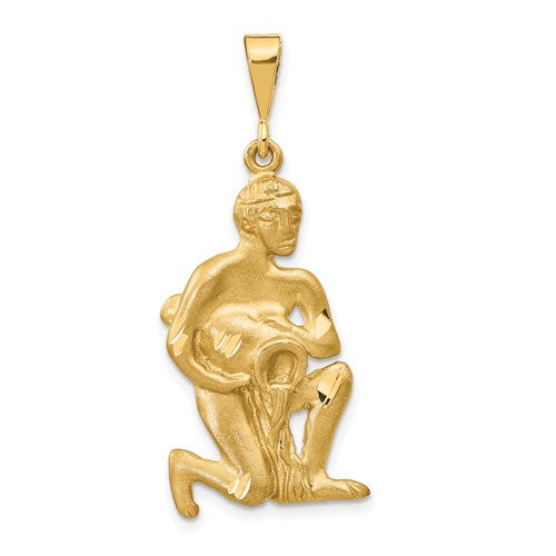 14k-satin-diamond-cut-aquarius-zodiac-charm-SolomonJeweler-Wichita-KS-CustomJewelry
