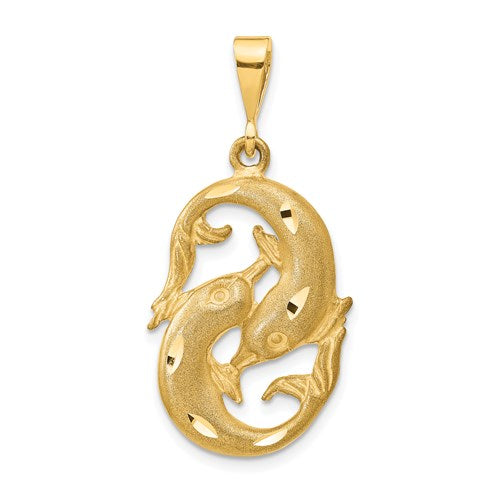 14k-satin-diamond-cut-pisces-zodiac-charm-SolomonJeweler-Wichita-KS-CustomJewelry