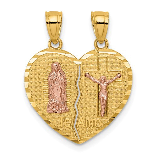14k-two-tone-reversible-lady-of-guadalupe-crucifix-breakapart-pendant-SolomonJeweler-Wichita-KS-CustomJewelry