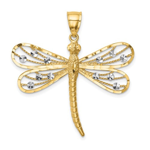 14k-diamond-cut-white-rhodium-dragonfly-pendant-SolomonJeweler-Wichita-KS-CustomJewelry