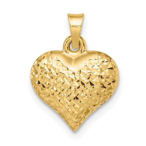 14k-polished-diamond-cut-large-puffed-heart-pendant-SolomonJeweler-Wichita-KS-CustomJewelry